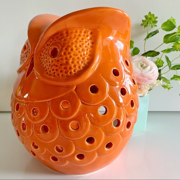 Ceramic Owl Candle Holder 🦉🧡 - Picture 2 of 5
